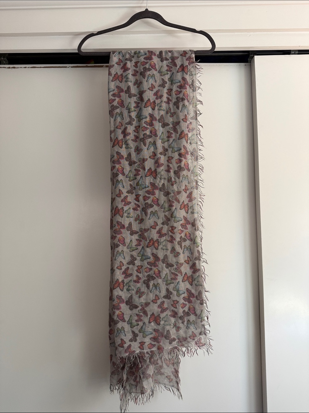 Lightweight Butterfly Print Scarf in Multi-Color